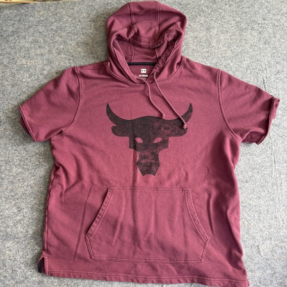 Under Armour Other - Under Armour Project Rock Hoodie Mens XL Short Sleeve Sweatshirt Pullover Gym